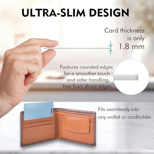 Wallet Tracker Card, Air Tracker Tags 2-Pack (iOS Only) - Work with Apple Find My, Slim Bluetooth Tracker Smart Card Wallet Finder, IP68 Waterproof, Item Locator for Luggage Tags, Passports, Purse