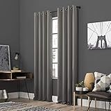Sun Zero Soho 2-Pack Energy Efficient Blackout Grommet Curtain Panel Pair, 54 in x 63, Gray