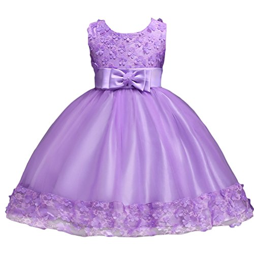 Baby girl short lace flower princess wedding party pageant birthd…