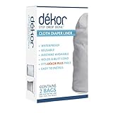 Dekor Cloth Diaper Liner | 2 Count | Gray | Perfect for Cloth Diapers | Just Step – Drop – Done | Quick & Easy to Replace | Fits the Dekor Plus Hands-Free Diaper Pail | Machine Washable