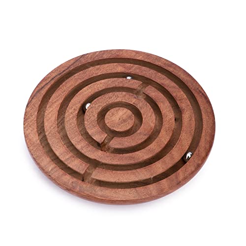 Juego de Laberinto de Madera Redondo Hecho a Mano Ajuny miniatura 3