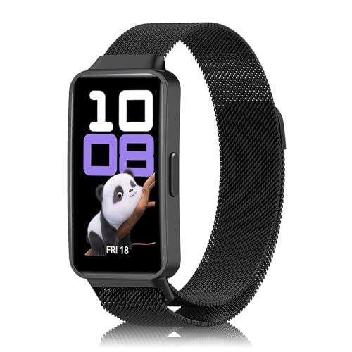 [AiMaoo] �o���h Huawei Band 10/Band 9/Band 8 �Ή� �����o���h �X�e�����X�| ���C�t�� �X�|�[�c�o���h �}�O�l�b�g�� ������� ���߉\ �����x���g �X�g���b�v Huawei Band 10/9/8 �p (�u���b�N)