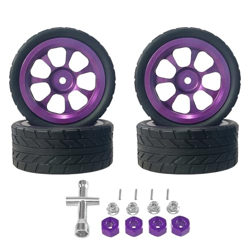 Adaptateur hexagone 12mm en metal violet pour roues de voitures RC MJX et Wltoys