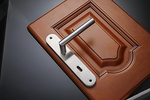 AwmnSrman Türgriffe Innentüren Türklinke Türbeschlag Drückergarnitur Zimmertür Garnitur (225 * 40MM) 72MM-BB-Buntbart Set 4er-Set Moderne Edelstahl 8 Türklinken & 8 Langschilder