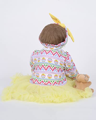 YNB 55 cm Reborn Babypuppen Mädchen Realistische Handgemachte Weiche Silikon Neugeborenes Baby Pflegetraining Lehrmittel – Bild 8