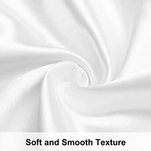 NTBAY Silk Satin Pillowcases - Satin Pillowcase for Hair and Skin Pillow Cases 2 Pack with Envelope Closure, 50x75 cm, White - Image 2