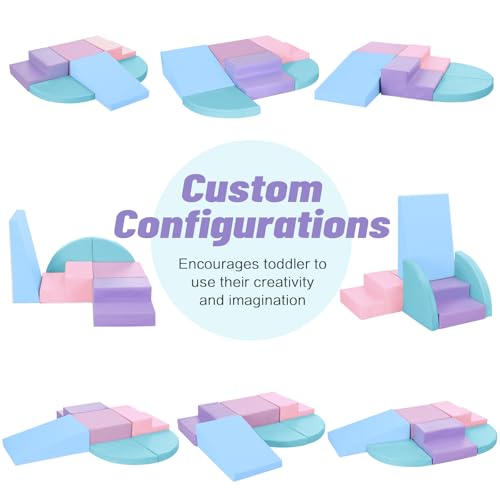 Image of TODIBY 6-Piece Foam Climbing Blocks for Toddlers: Colorful Climbing Gym PU Leather Baby Foam Building Blocks Indoor Toy