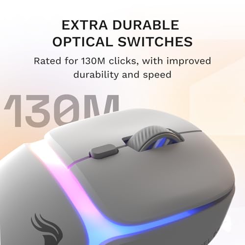 Image of GLORIOUS Gaming Model D3 Wireless Gaming Mouse - InfinitePlay Swappable Battery, 130H Battery Life, 8k Polling, 130M Optical Switches, Ultralight 69g, 30K DPI Optical Sensor, RGB - White