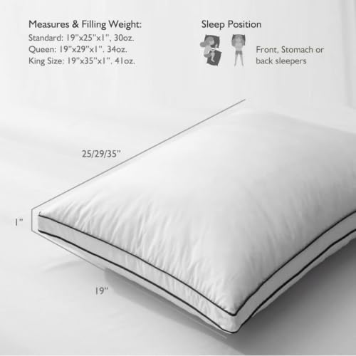 Image of Hybrid Pure Microfiber Pillow Set of 1 | Down Pillow for Sleeping | Soft Support for Side,Back and Stomach Sleepers,Medium Firm,Neck Supportive Pillow, Size 17x27 inch