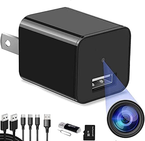 Hidden Camera Charger Mini Spy Camera 1080P HD Spy Camera Nanny Cam for Home Security, Motion Detection for Car, Pet, Office Indoor/Outdoor