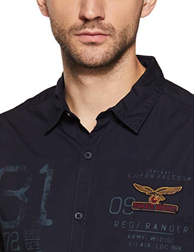 Image of Spykar Men's Solid Slim Fit Shirt