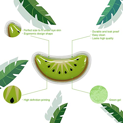 ZNÖCUETÖD Gel Ice Pack Reusable Cooling Eye Pads and Under Eye Patches,Eye Hot Cold Treatment Pack for Redness,Pain Relief and Eye Relax (Kiwi)