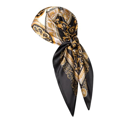 Image of 35 inch Men's Silk Cowboy Scarf - Oversized Western Bandana Neckwear, Large Square Scarf with Gift Packaging