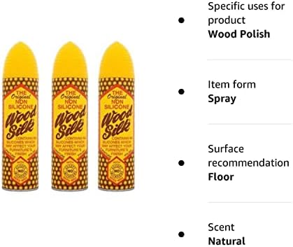Aristowax Natural Wood Silk Non-Silcon Beeswax Nutrient Oils Cleaning Spray Conditioner 250ml (Pack of 3)