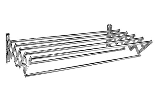 LMZPJ Wand-Wäschetrockner Wandtrockner Wäscheständer aus Metall Wäschreck mit Wandmontage ausziehbare Akkordeon Handtuchhalter for den Waschraum (Color : Silver, Size : 60cm) Cover