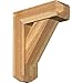 Ekena Millwork BKT0806X24X28TRA04RWR Traditional Craftsman Rough Sawn Bracket w/Offset Brace, Western Red Cedar