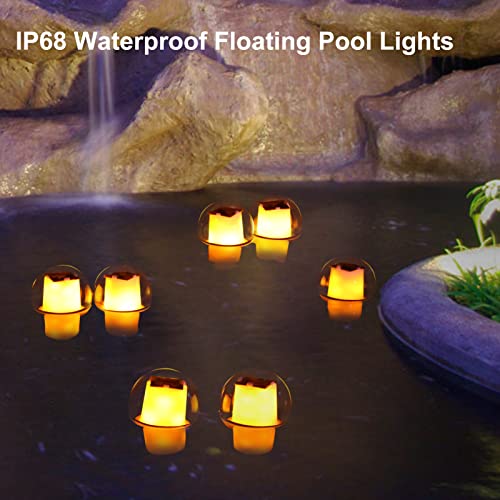 Floating Solar Pool Lights, Led Glow Pool Ball Lights Ip68 Waterproof Bathtub Night Lights, 3 Modes Light Up Pool Balls Lights With Flickering Flame, Flameless Tea Lights For Spa,Bath,Lawn,Party-4Pcs #TOP5