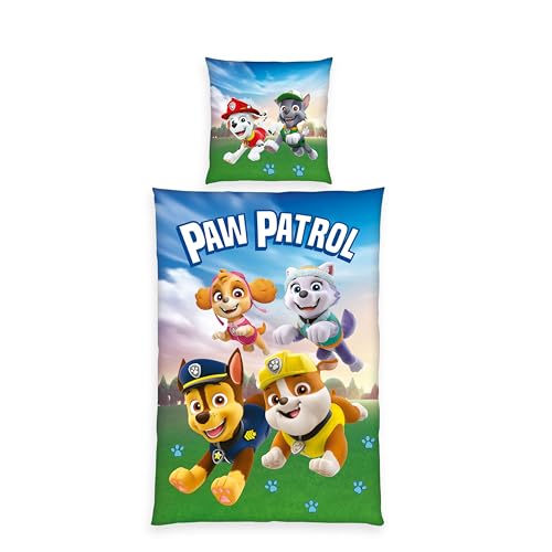 Herding Bettwäsche Paw Patrol, Kopfkissenbezug 80 x 80 cm mit Wende-Motiv,...