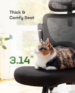 Marsail Ergonomic Office Chair: Office Desk Chair with High Back Mesh and Adjustable Lumbar Support Rolling Work Swivel Task Chairs with Wheel 3D Armrests and Headrest — photo 5 of 6