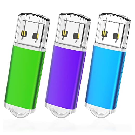 TOPESEL 3-pack 64 GB USB-minne USB 2.0 USB-minne tumenheter pennenheter (3 blandade färger: grön blå lila)
