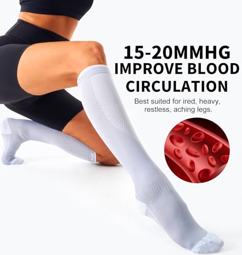 Image of Copper Compression Socks Women & Men Circulation(6 pairs) - Best for Running, Nursing, Hiking, Recovery & Flight Socks