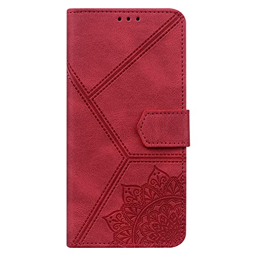 Teléfono Flip Funda Compatible con Samsung Galaxy A23 Funda de la billetera Case STAND Tarjeta Ranura de cuero Case de cuero PU Cubierta protectora en relieve a prueba de golpes de hebilla magnética d Cover