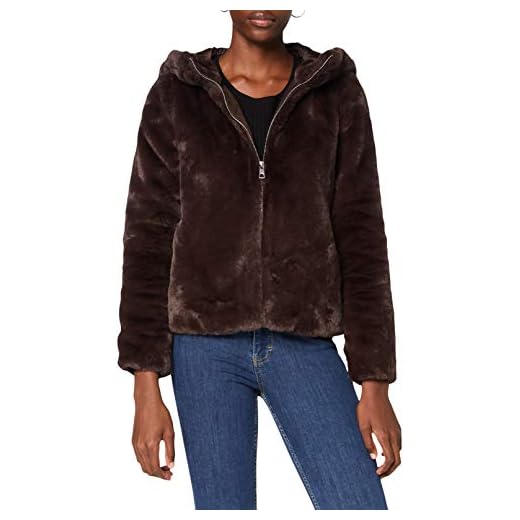 VERO MODA Dam Vmthea Hoody kort fuskpäls jacka Boos jacka, Choklad plommon, S