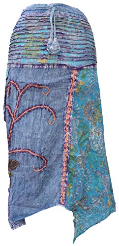 Jupe asymétrique femme Gheri coupe mi-longue en textile léger