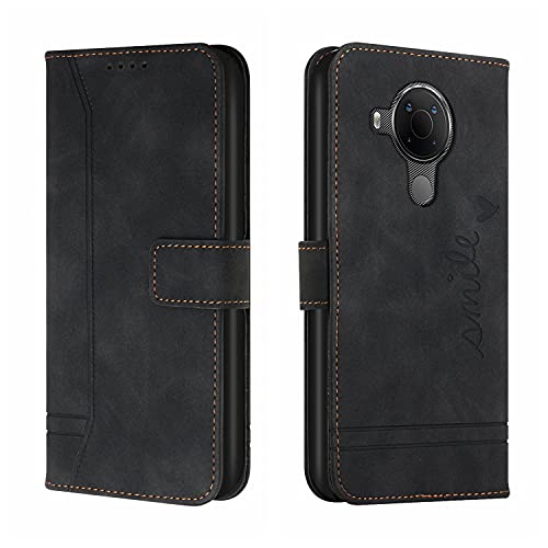Bravoday Coque pour Nokia 3.4/5.4, Etui Cuir avec Magnetique, Flip Pochette Housse pour Nokia 3.4/5.4 Protection, Noir