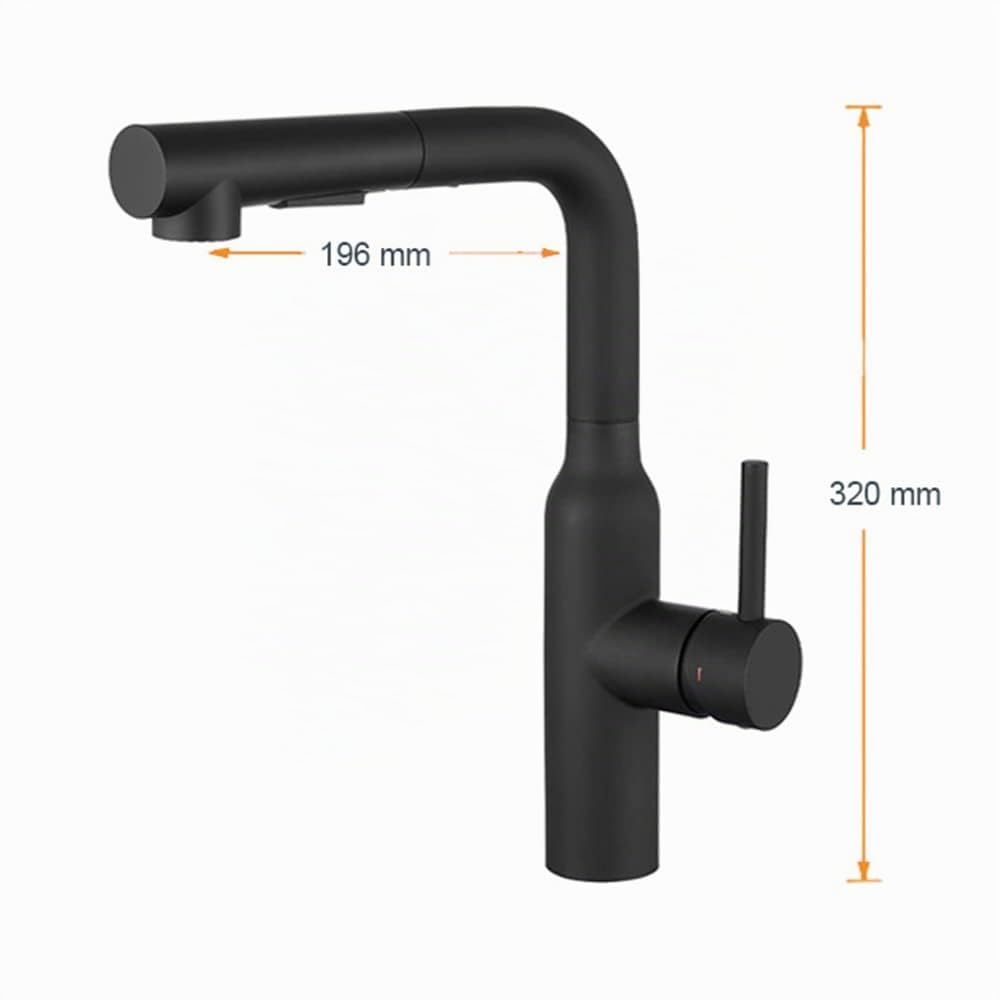 Rubinetto Miscelatore Cucina monocomando doccetta estraibile multigetto Nero Opaco QMPC03NE