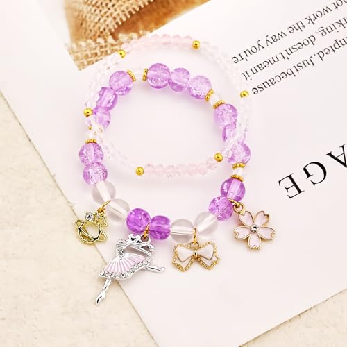 Image of Ballerina Bracelet Dance Recital Bracelet Ballerina Blue Bracelet Cute Ballerina Dance Beaded Bracelet Ballerina Friendship Bracelets Ballerina Party Jewellery