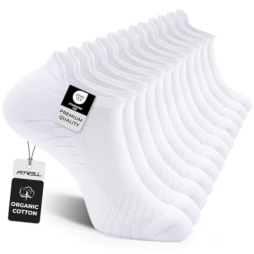 FITRELL 6 Pack Men's Athletic Running Ankle Socks Cushioned Low
