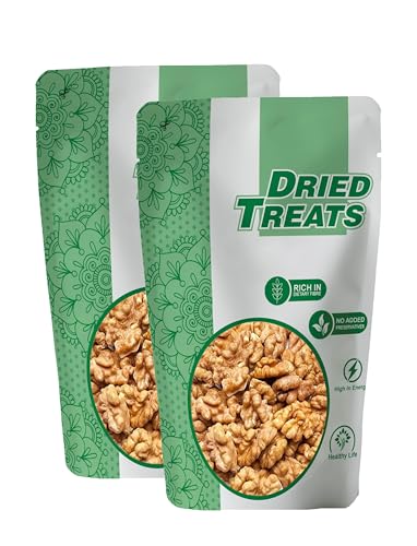 Image of Dried Treats Dried Fruits Nuts And Seeds (California Walnuts Kernels /Akhrot Giri, 400g (2x200g))