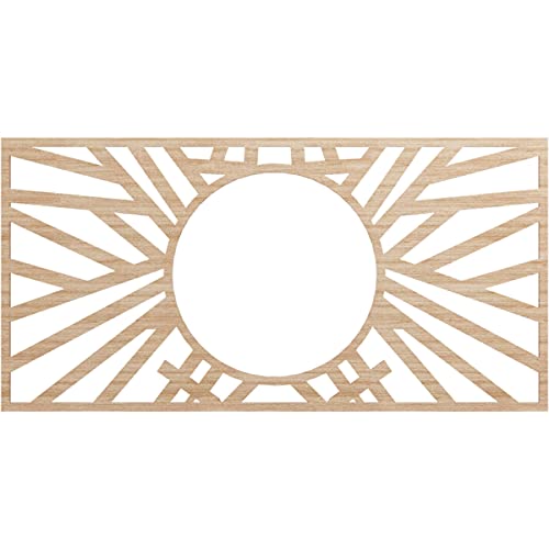 Ekena Millwork 36"W x 18"H x 13 3/8"ID x 1/4"T Hoover Wood Fretwork Pierced Ceiling Medallion, Alder