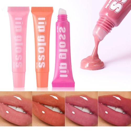 8 huiles de beurre teintées au goût fruité et gloss transparent pour fille