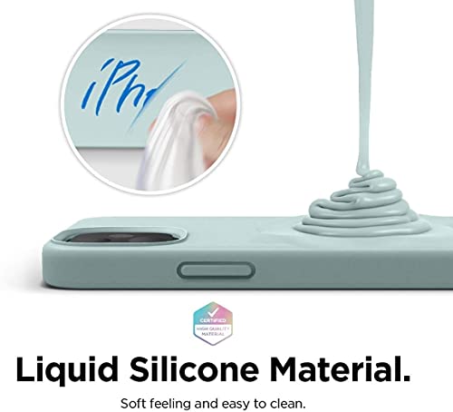 Image of Compatible with iPhone 14 Plus Silicone Case, Slim Shockproof Protective Cover, Drop Protection and Camera Protection, MagSafe Compatible, Soft Microfiber Lining Inside (Seafoam)