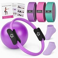 BUDOCI Pilates Set, Pilates Ball Pilates Ring Zubehör Set für Zuhause, Pilates Essential Kit für Frauen mit Yoga Ball, Yoga Ring, Pilatesring und Zubehör für Stretching und Fitness