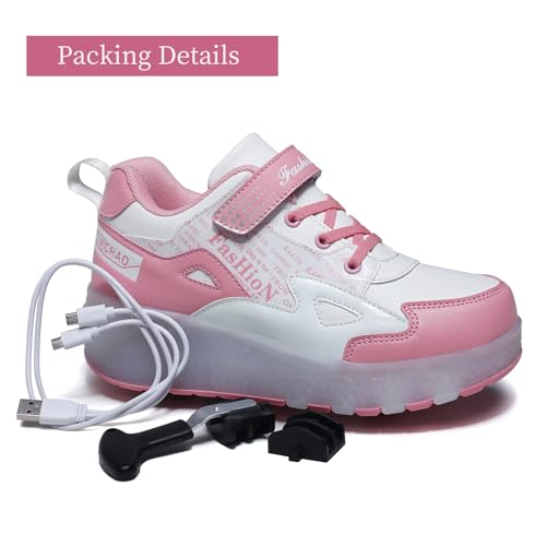 Image of HHSTS Kids Shoes - New Upgraded with Wheels LED Light Color Shoes Shiny Roller Skates Skate Shoes Simple Kids Gifts Boys Girls The Best Gift for Party Birthday Christmas Day