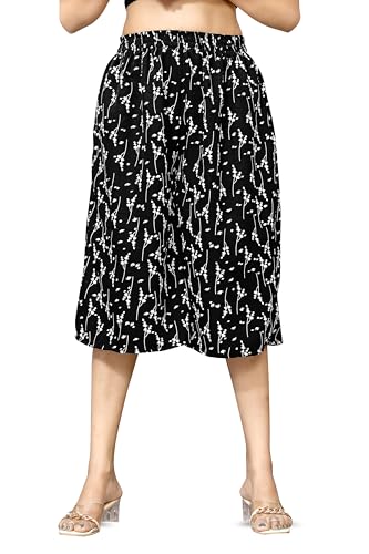 Image of Viscose Rayon Flared Printed Plazzo Palazzo Pants, Loose /Relaxed Fit Regular, Office Wear, Casual Wear Comfortable, Trouser Pants for Girls & Women Black Kerri Design (S to 3XL Size)