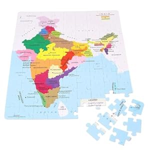 SHAKTISM Educational India Political Map States Capital Learning, Board Puzzle, Jigsaw Puzzle Kids (100 Pieces)