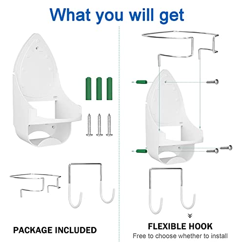 Ironing Board Hanger Wall Mount, Electric Iron Holder Laundry Room Iron And Ironing Board Storage Organizer Shelf With Removable Hooks For Household Bathroom Cabinet - For Less Than 5 Inch Width #TOP5