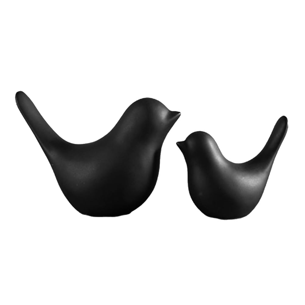 FUNOMOCYA Bird Ornaments Set of 2 Nordic Ceramic Bird Figurines Modern Minimalist Sculptures for Home Office Shelf Desk and Living Room Decoration Creative Photography Prop Gift Idea