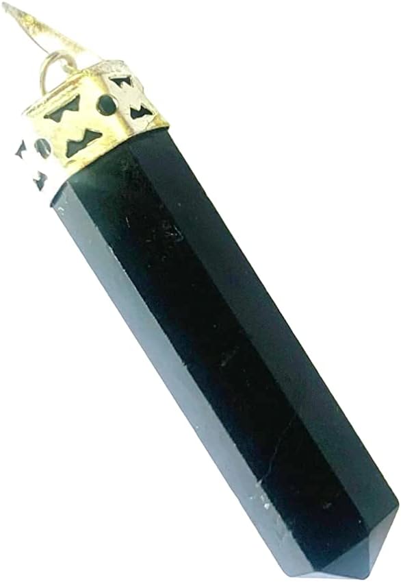 crystalmiracle Tourmaline 6 Faceted Pendant Crystal Healing Fashion Accessory Gift Wellness Psychic Aura Handcrafted