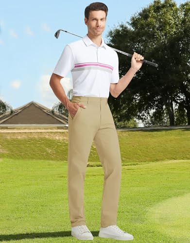 M MAELREG Mens Golf Pants 8 Pockets Water-Resistant -30"/32"/34" Lightweight Stretch Business Casual Work Mens Dress Pants2