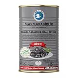 Marmarabirlik Black Olives Canned, Turkish Olives in Brine, Hand-Picked, Vegan & Mediterranean Flavor, Perfect for Snacking, Salads & Mezze Platters, Kosher, Halal, Large, 28.2oz (800g)
