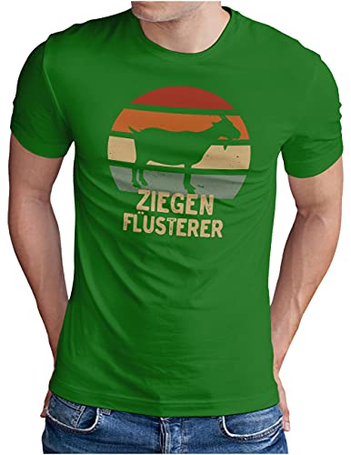 T-shirt Chuchotage de chèvre OM3 imprimé Sunset vintage vert confortable