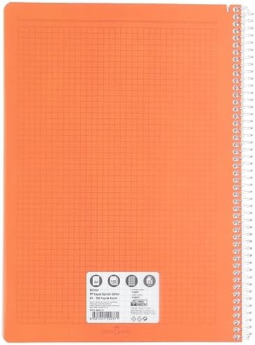 Faber-Castell Spiralli Defter, A4, 100 Yaprak, 70g Kağıt, Kareli, 500 Mikron PP Kapak, PET Spiralli, Dayanıklı ve Çevre Dostu, Asorti Renkler - Görsel 2