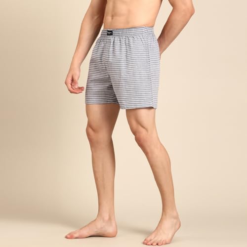 Image of Pepe Jeans Men's Cotton Boxer Shorts Relaxed Fit Striped Boxers (Pack of 2)