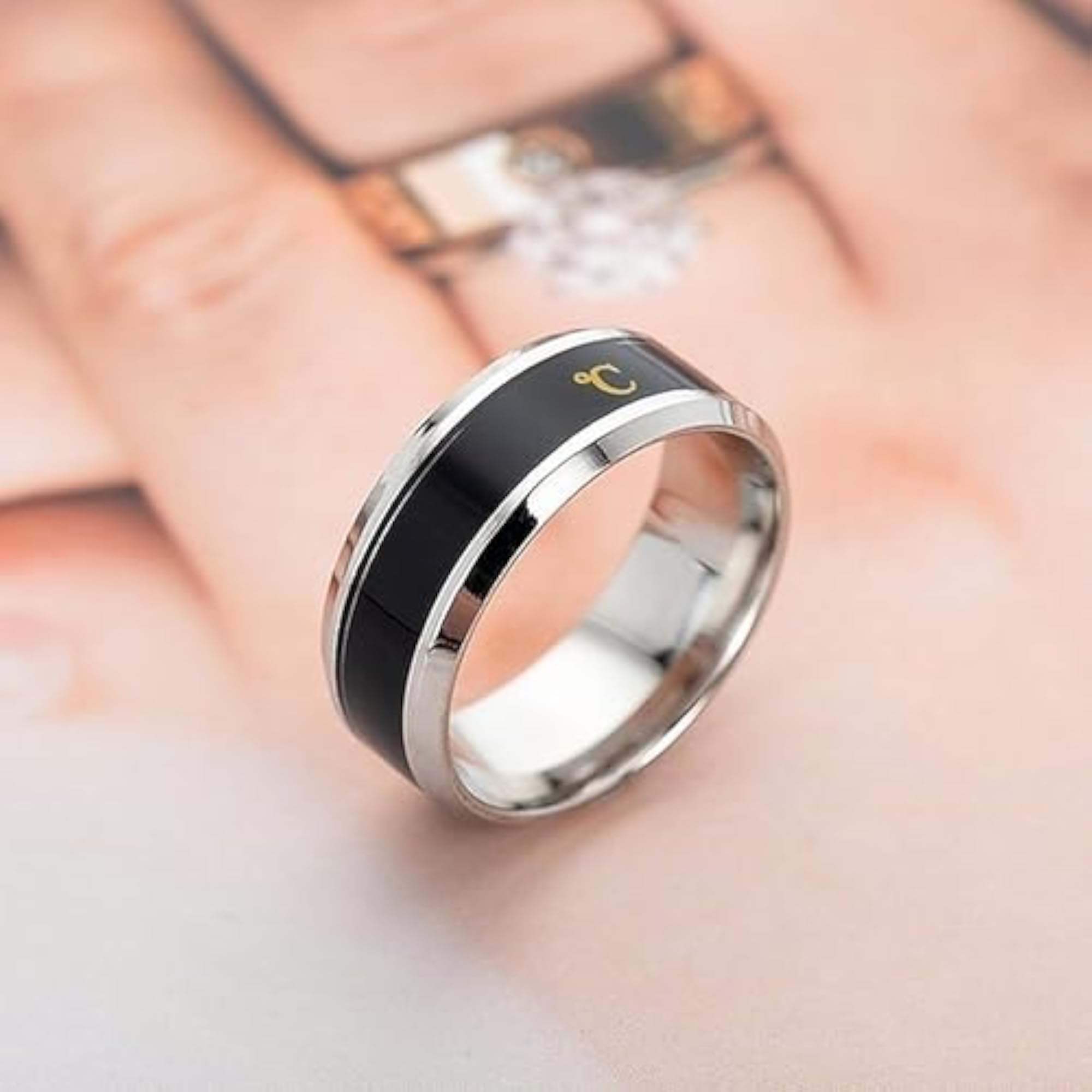 Men's Smart Temperature Ring, Adjustable