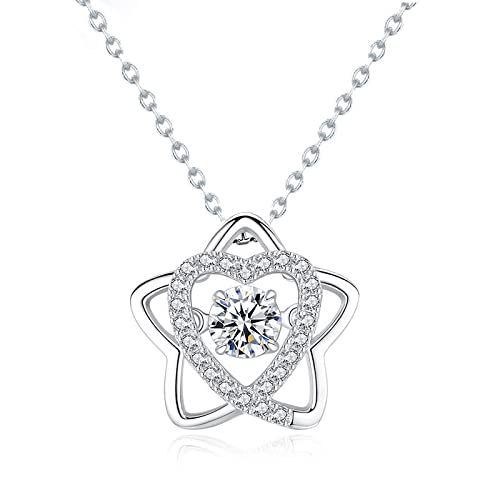 Collier en argent S925 anti-allergie, pendentif moissanite brillant pour femme